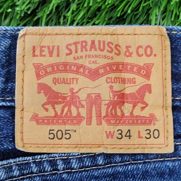 LEVIS 505 Jeans 34x29 Faded Stonewash Whiskered - Picture 3 of 16